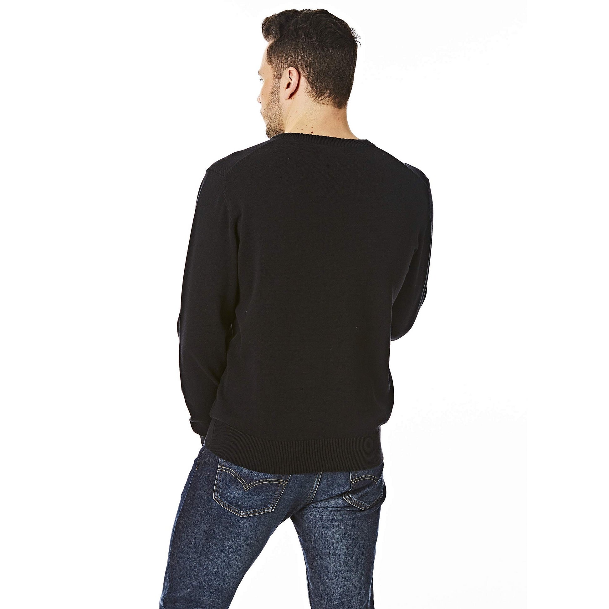 Black - Lifestyle - CastlePoint Mens Knitted V Neck Jumper