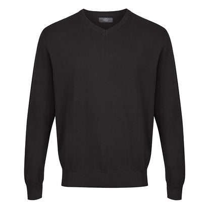 Black - Front - CastlePoint Mens Knitted V Neck Jumper