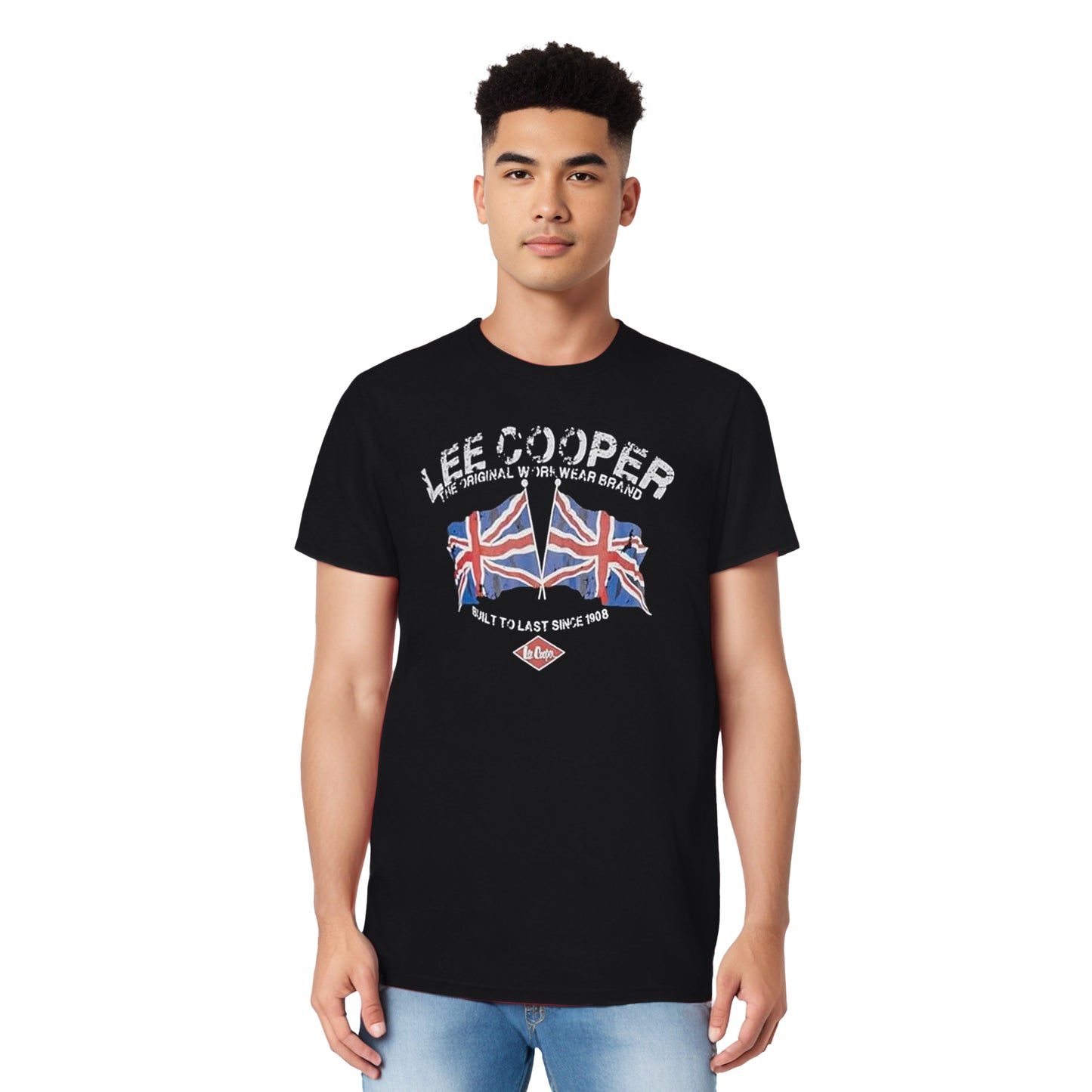 Black - Lifestyle - Lee Cooper Mens Logo Cotton T-Shirt