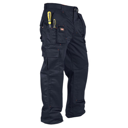 Navy Blue - Front - Lee Cooper Mens Multi Pocket Work Trousers