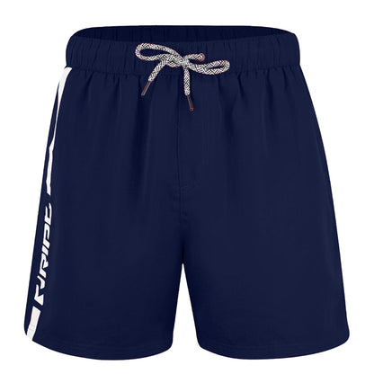 Navy-White - Front - RIPT Essentials Mens Swim Shorts