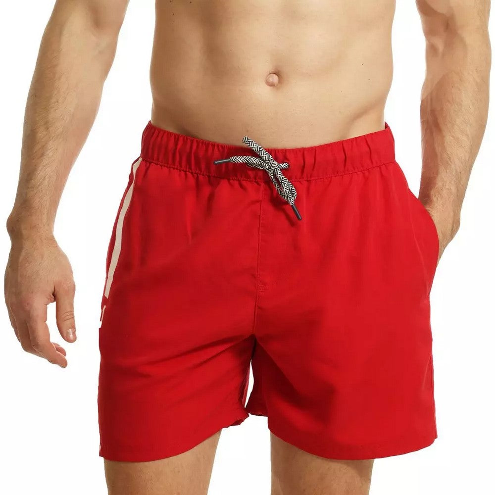 Red-White - Back - RIPT Essentials Mens Swim Shorts