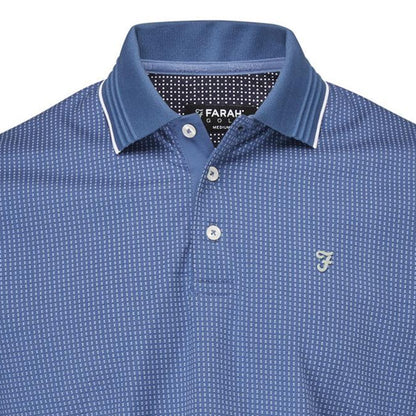 Dusky Blue-White - Side - Farah Mens Ferris Polo Shirt
