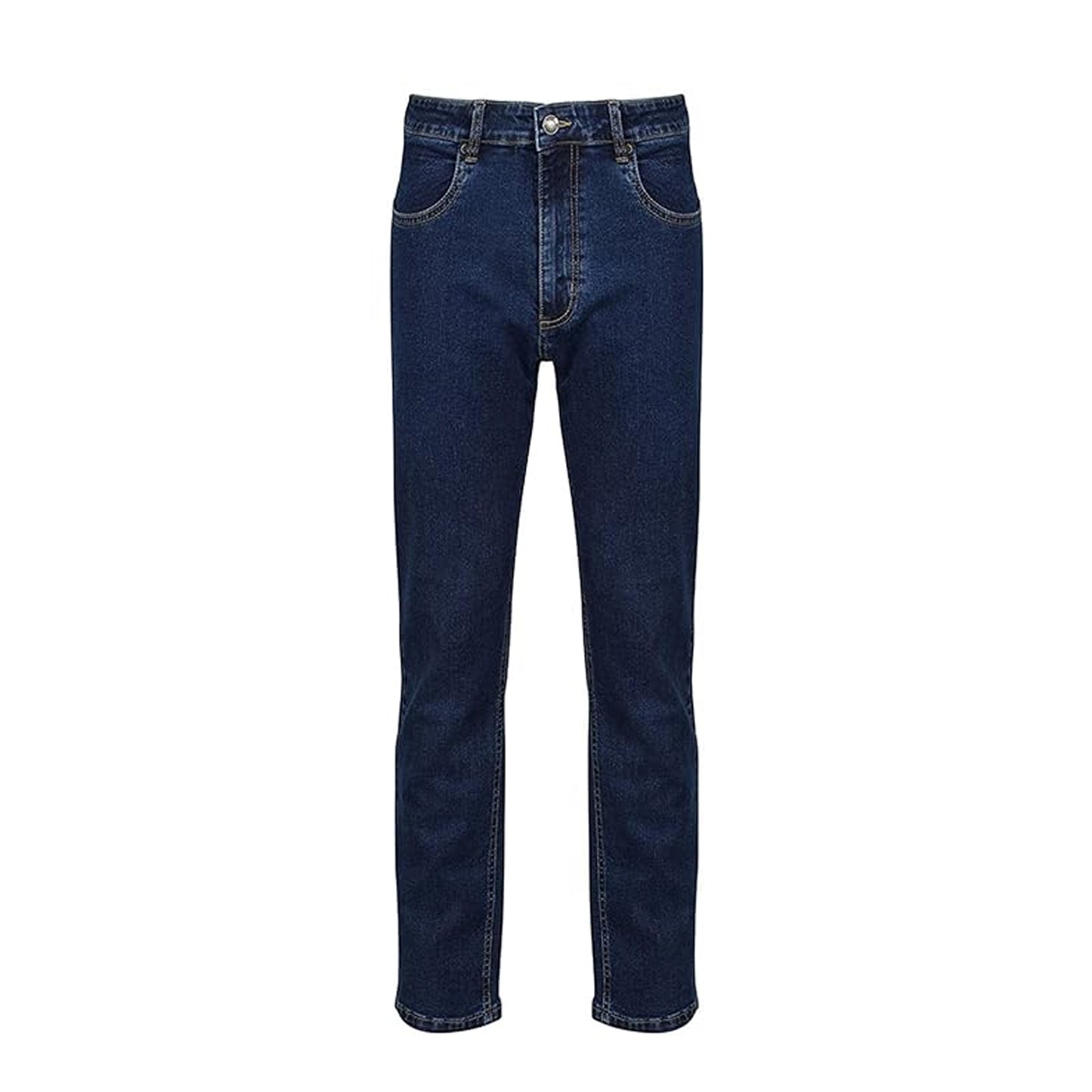 Denim Blue - Front - Iron Mountain Mens Denim Stretch Jeans