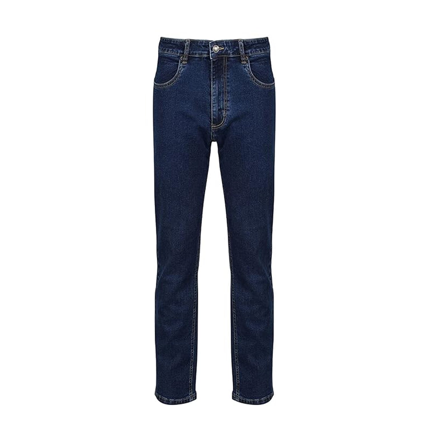 Denim Blue - Front - Iron Mountain Mens Denim Stretch Jeans