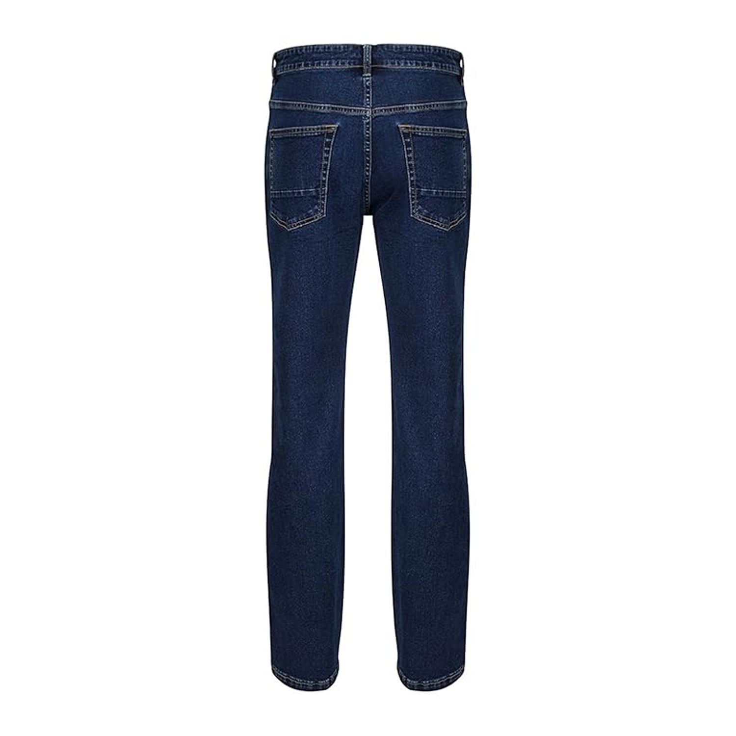 Denim Blue - Back - Iron Mountain Mens Denim Stretch Jeans