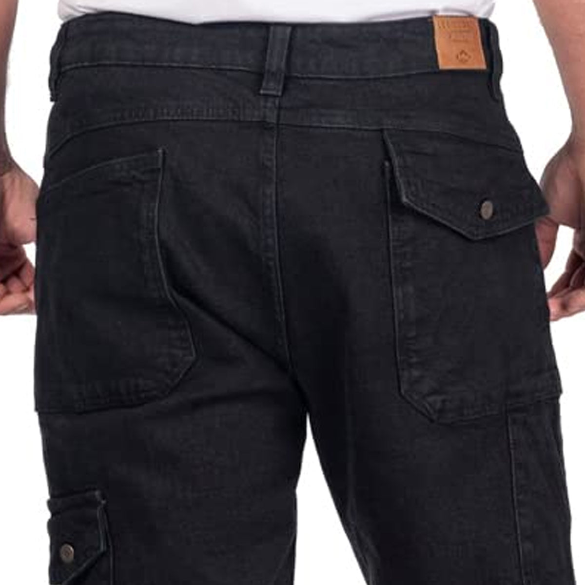 Black - Pack Shot - Lee Cooper Mens Denim Stretch Jeans