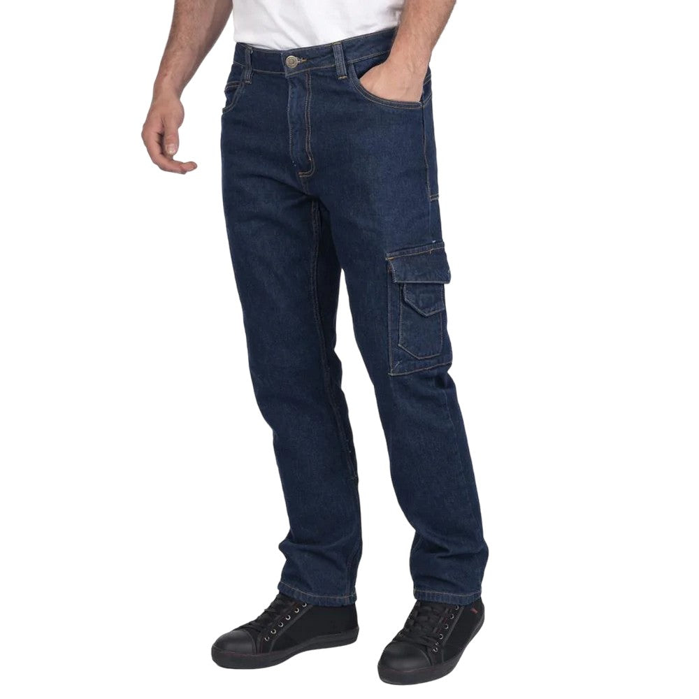 Light Blue - Side - Lee Cooper Mens Denim Stretch Jeans
