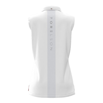 White - Back - Forelson Womens-Ladies Stow Sleeveless Polo Shirt
