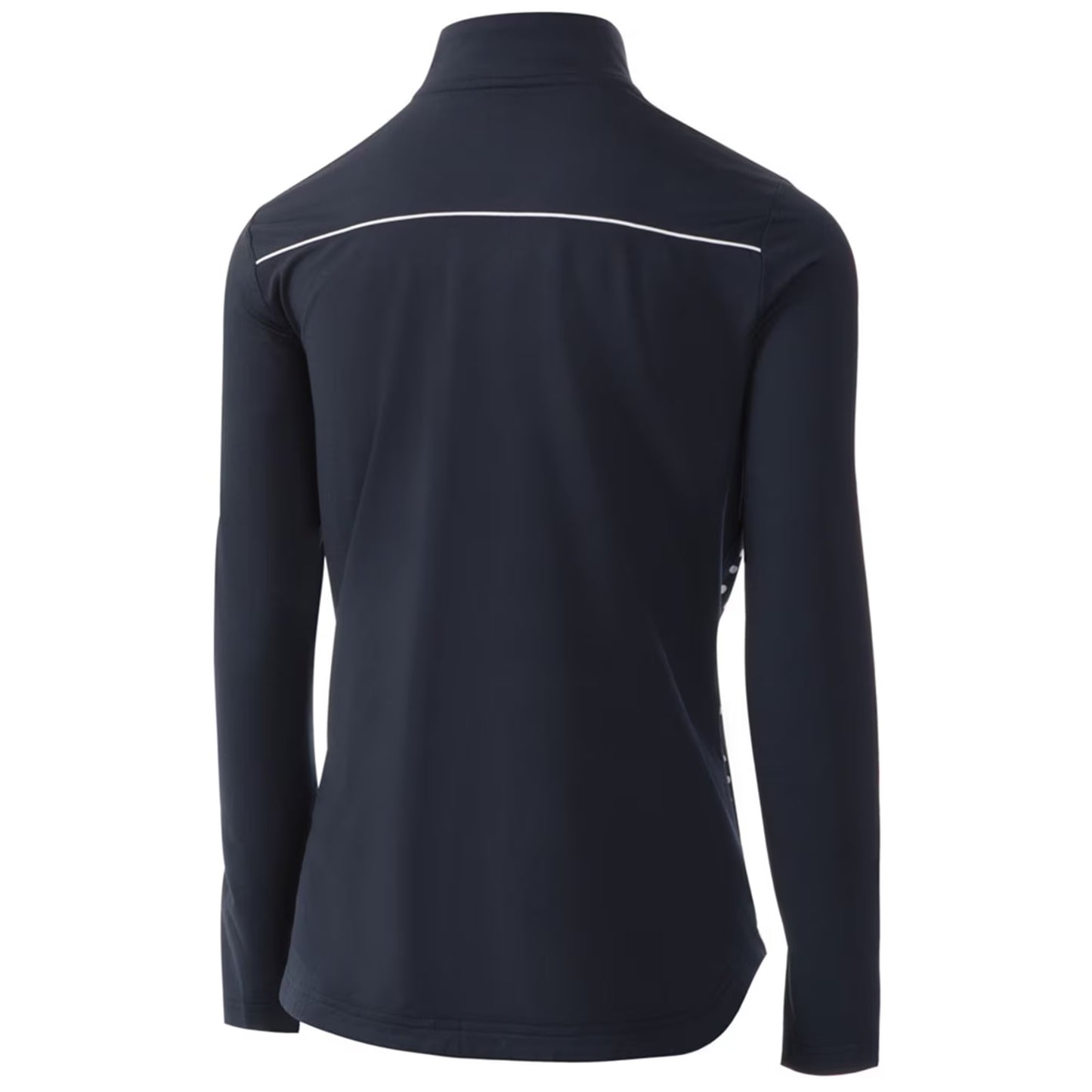 Navy-White - Back - Island Green Womens-Ladies Zip Drop Hem Top Layer