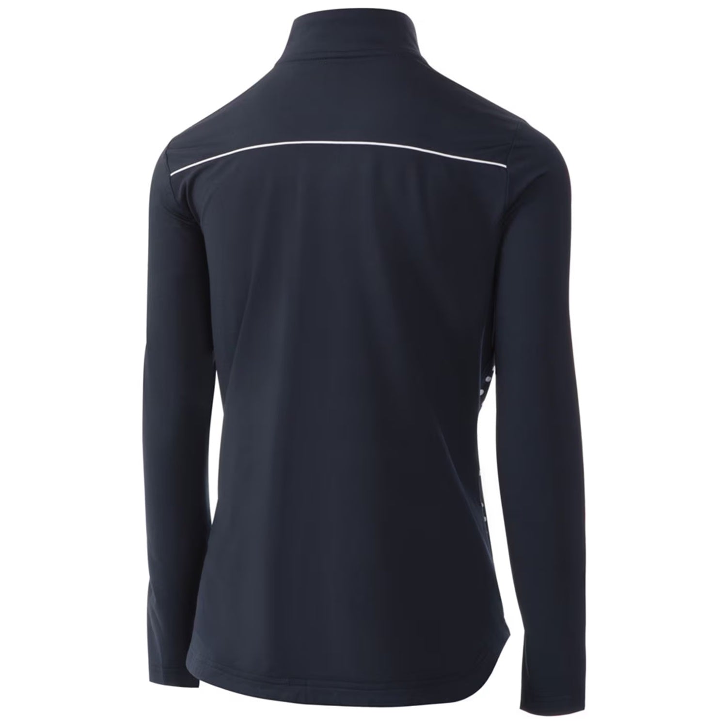 Navy-White - Back - Island Green Womens-Ladies Zip Drop Hem Top Layer