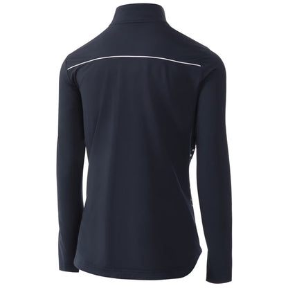 Navy-White - Back - Island Green Womens-Ladies Zip Drop Hem Top Layer