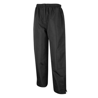 Black - Front - Island Green Womens-Ladies Drop Hem Waterproof Trousers