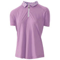 Purple - Front - Island Green Womens-Ladies Zip Neck Golf Polo Shirt