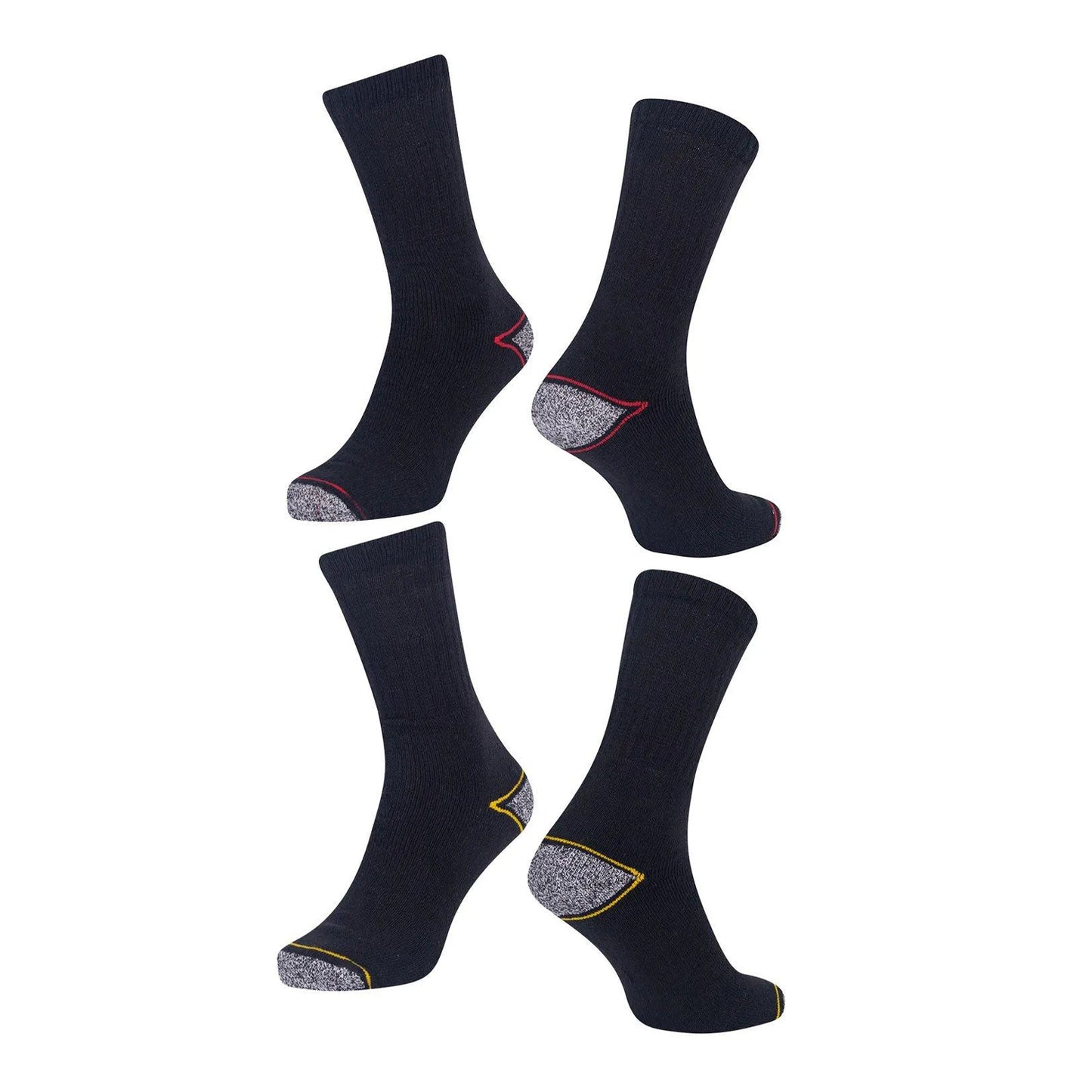Black-Grey - Back - Iron Mountain Mens Heavy Duty Work Socks (Pack of 12)