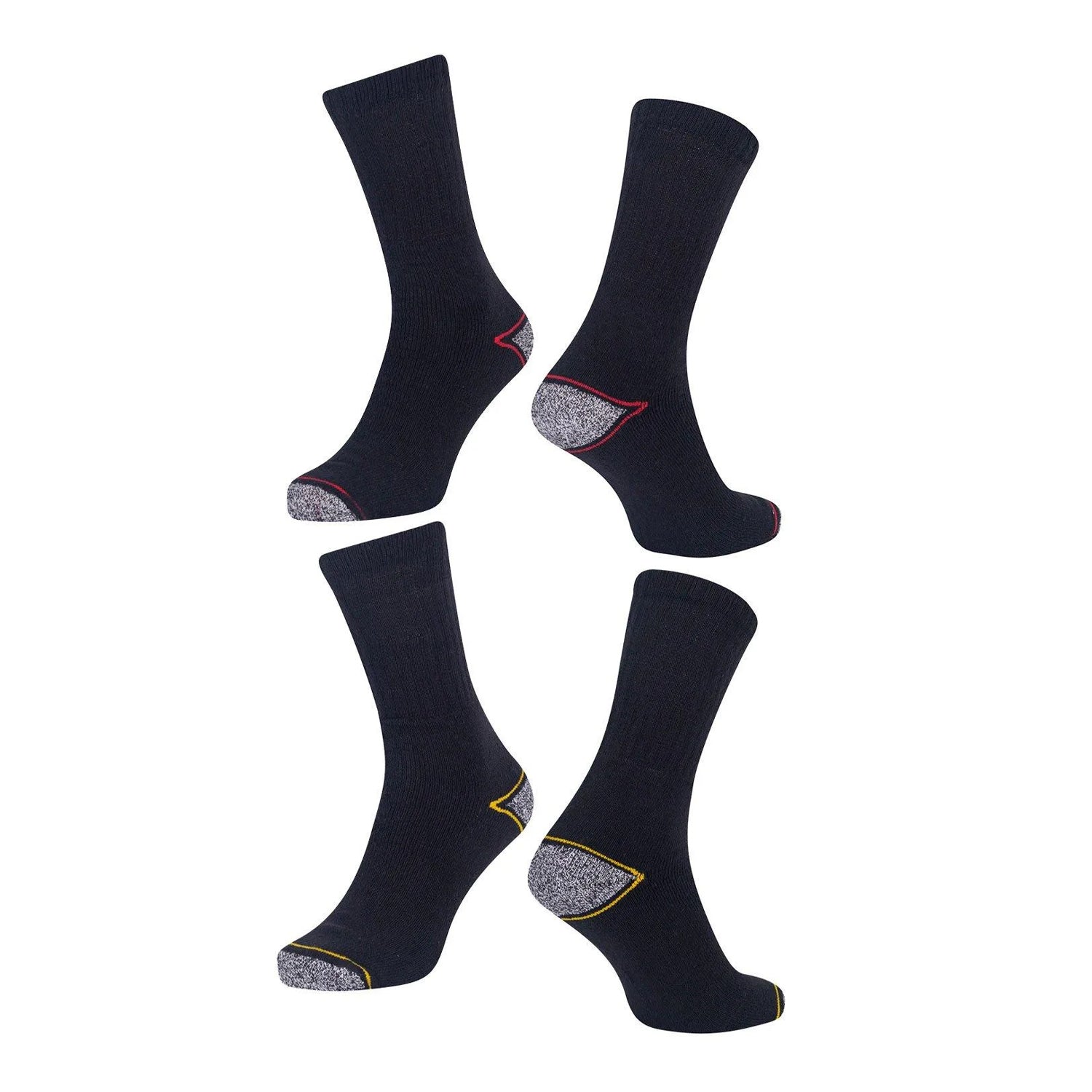 Black-Grey - Back - Iron Mountain Mens Heavy Duty Work Socks (Pack of 12)