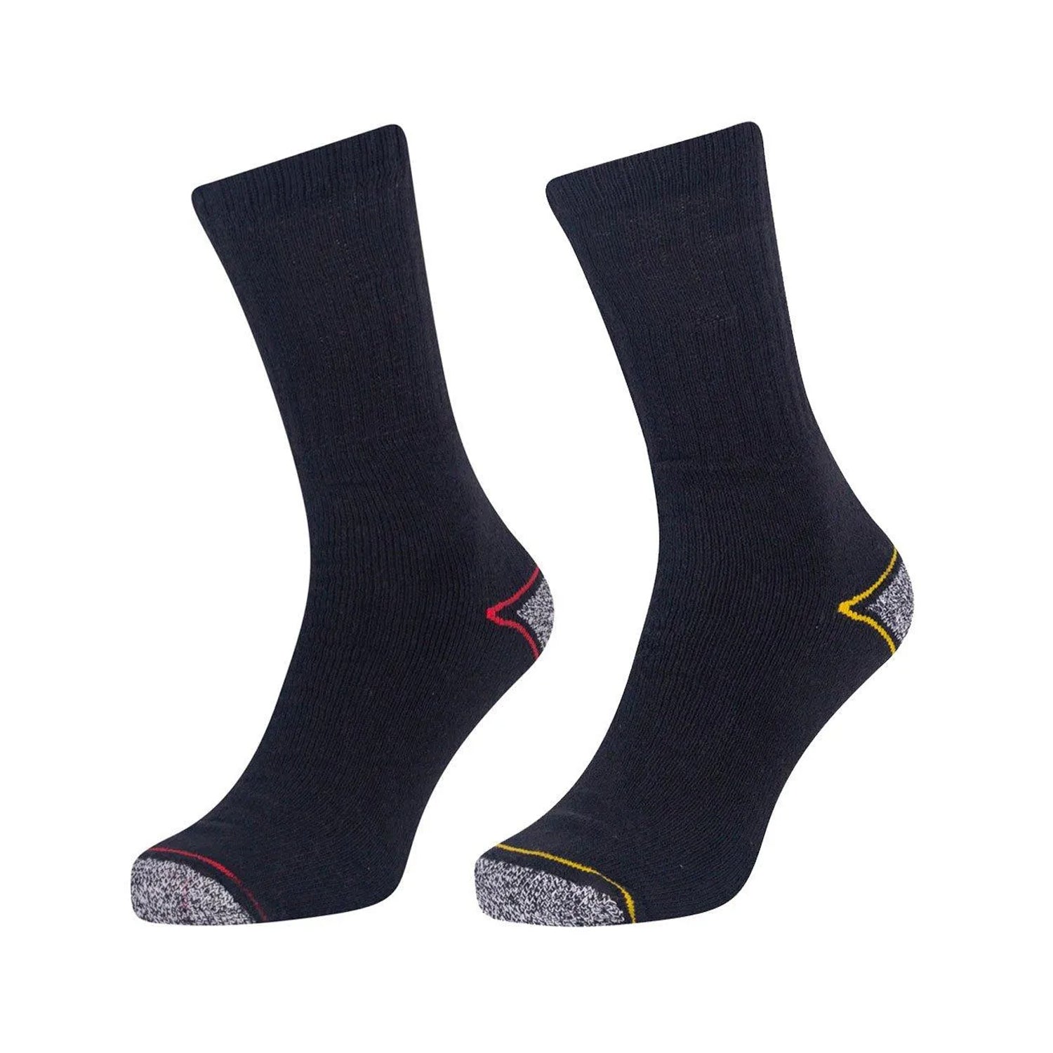 Black-Grey - Side - Iron Mountain Mens Heavy Duty Work Socks (Pack of 12)