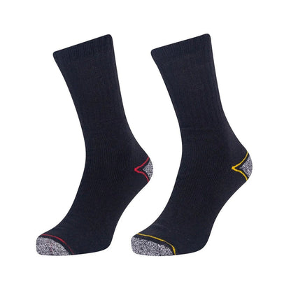 Black-Grey - Side - Iron Mountain Mens Heavy Duty Work Socks (Pack of 12)