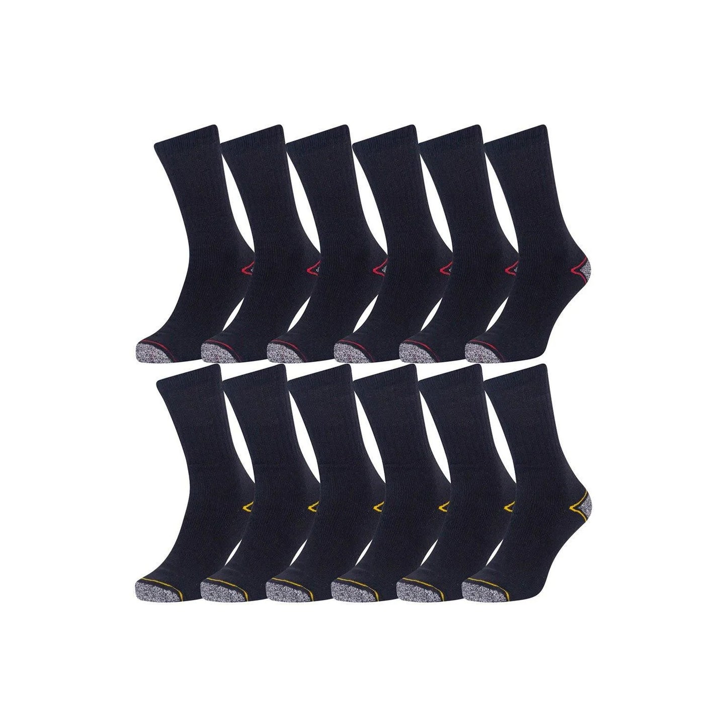 Black-Grey - Front - Iron Mountain Mens Heavy Duty Work Socks (Pack of 12)