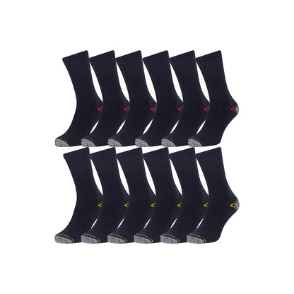 Black-Grey - Front - Iron Mountain Mens Heavy Duty Work Socks (Pack of 12)