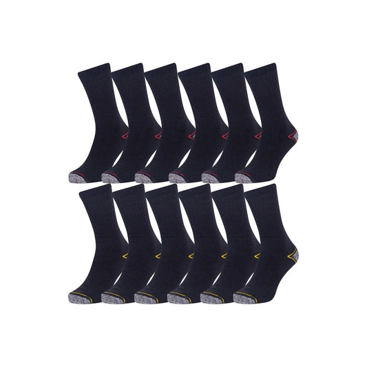 Black-Grey - Front - Iron Mountain Mens Heavy Duty Work Socks (Pack of 12)