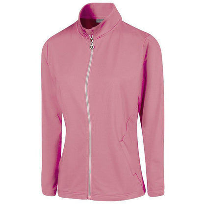 Pink - Front - Island Green Womens-Ladies Essential Golf Jacket