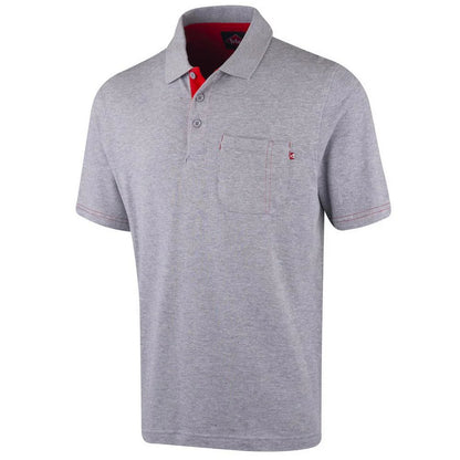 Grey - Front - Lee Cooper Mens Marl Pique Polo Shirt