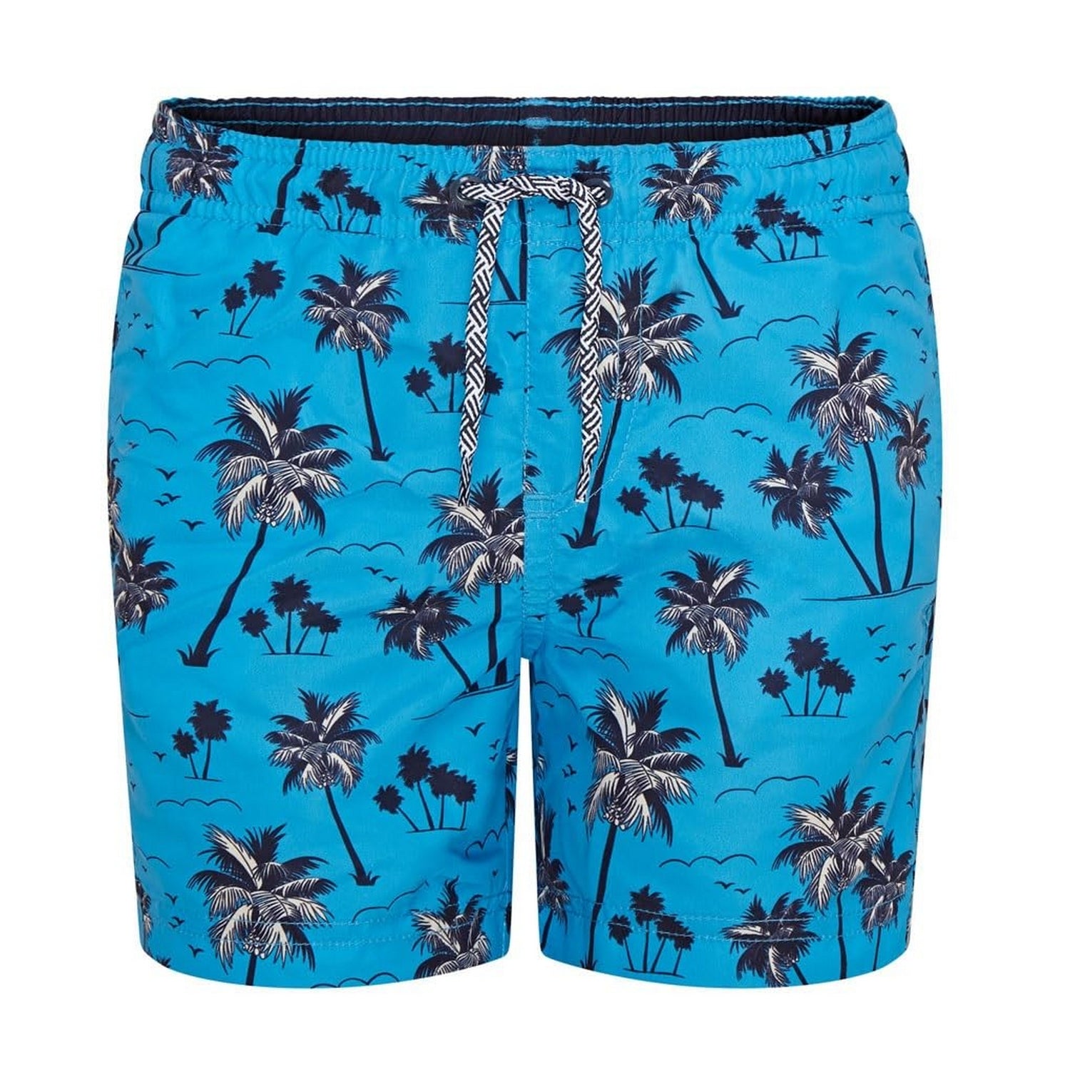 Blue - Front - RIPT Essentials Boys Palm Tree Swim Shorts