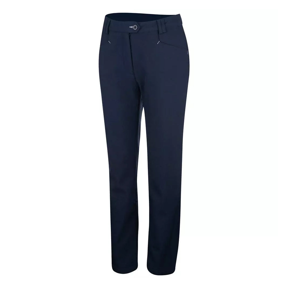 Navy - Front - Island Green Womens-Ladies Bonded All Weather Golf Trousers