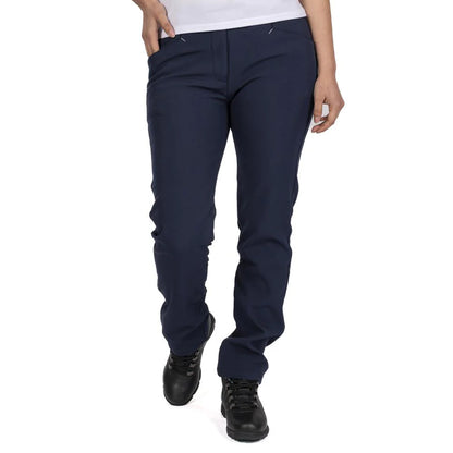 Navy - Side - Island Green Womens-Ladies Bonded All Weather Golf Trousers