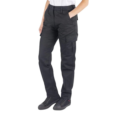Black - Side - Lee Cooper Womens-Ladies Classic Cargo Trousers