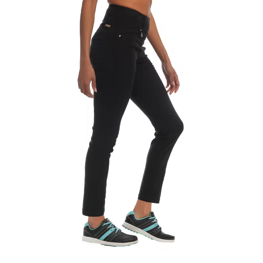 Black - Side - Island Green Womens-Ladies Quick Dry Stretch Trousers
