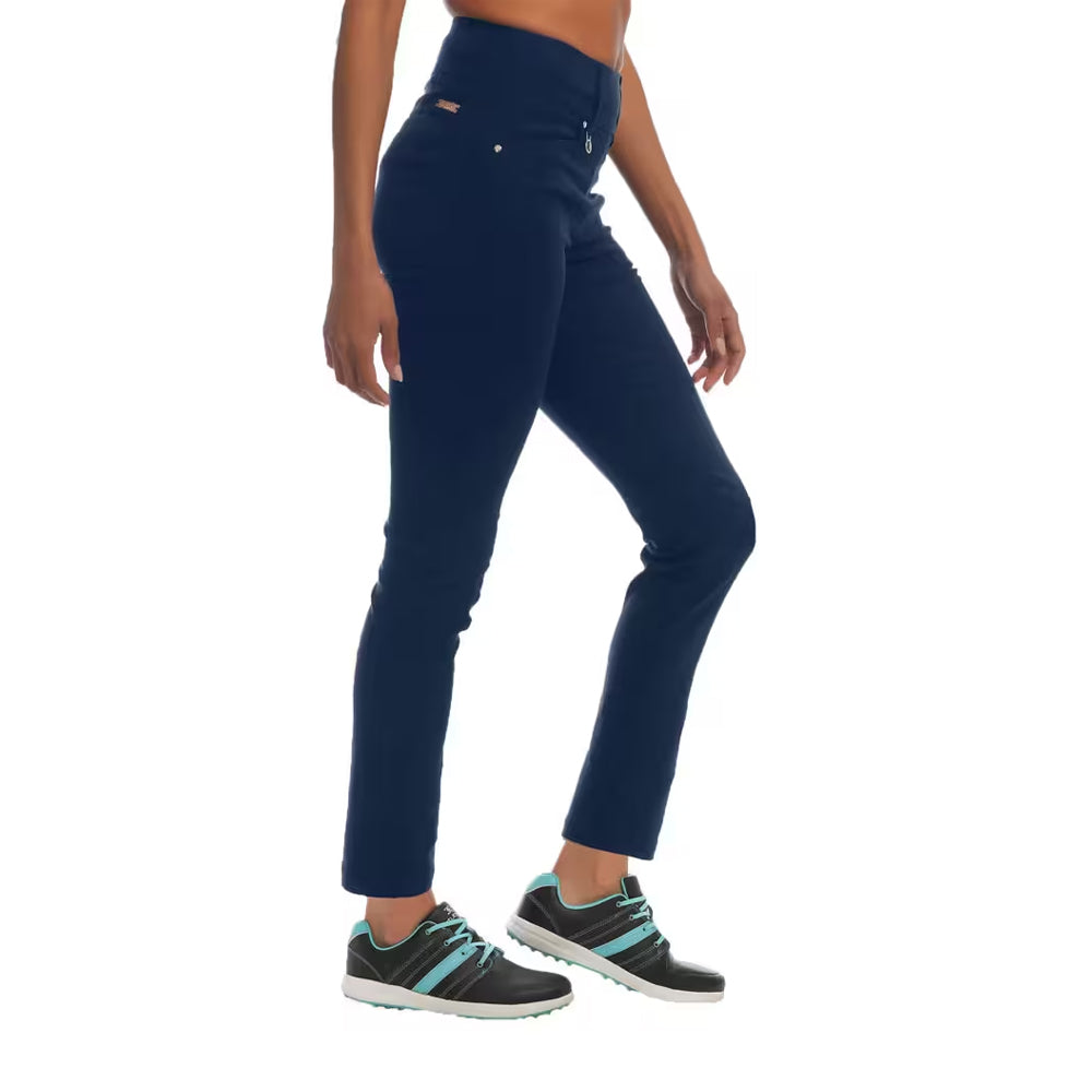 Dark Navy - Side - Island Green Womens-Ladies Quick Dry Stretch Trousers