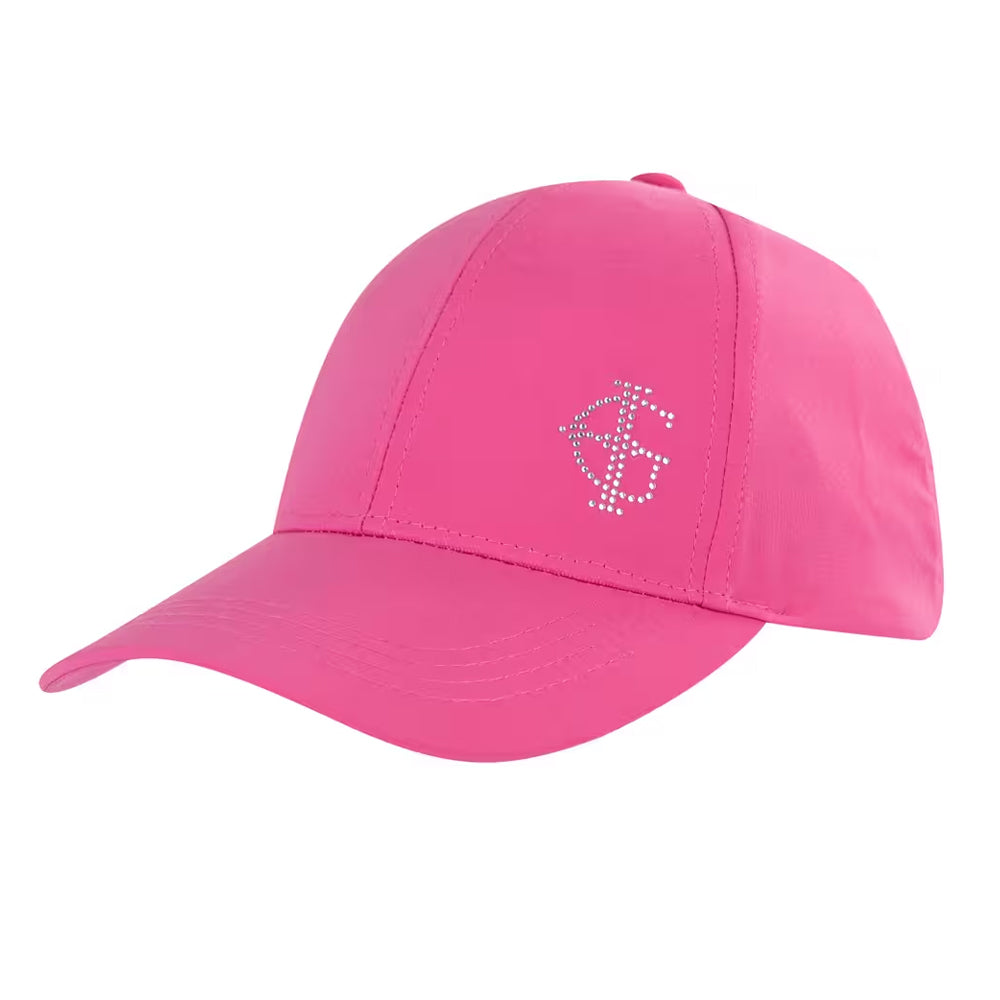 Pink - Front - Island Green Womens-Ladies Diamante Logo Baseball Cap