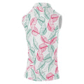 White - Back - Island Green Womens-Ladies Leaf Print Sleeveless Polo Shirt