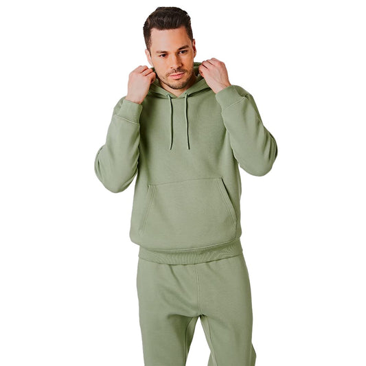 Khaki Green - Front - RIPT Essentials Mens Pull Over Hoodie