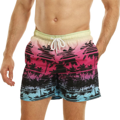 Pink - Front - RIPT Essentials Mens Printed Swim Shorts