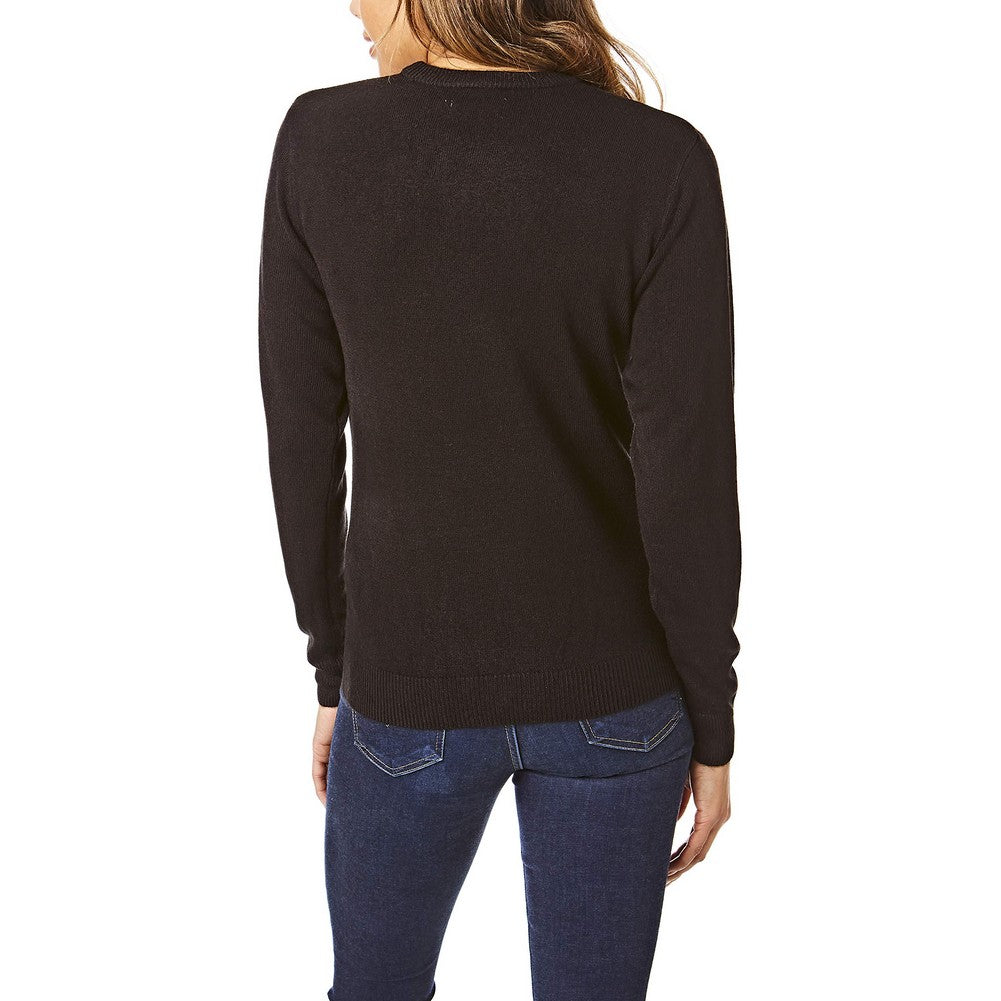 Black - Back - Light And Shade Womens-Ladies Soft Touch Crew Neck Jumper