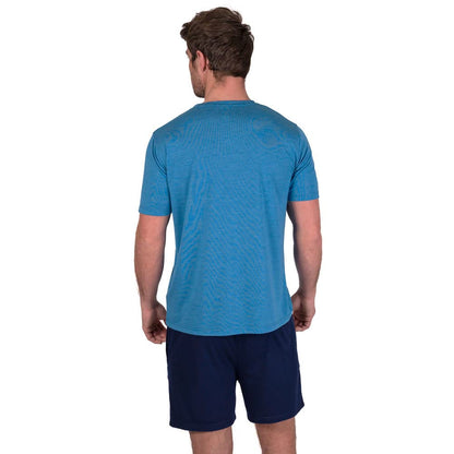 Blue-Navy Blue - Side - Light And Shade Mens Crew Neck Short Pyjama Set