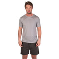Light Grey Marl-Charcoal - Back - Light And Shade Mens Crew Neck Short Pyjama Set