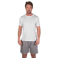 White-Light Grey - Back - Light And Shade Mens Crew Neck Short Pyjama Set