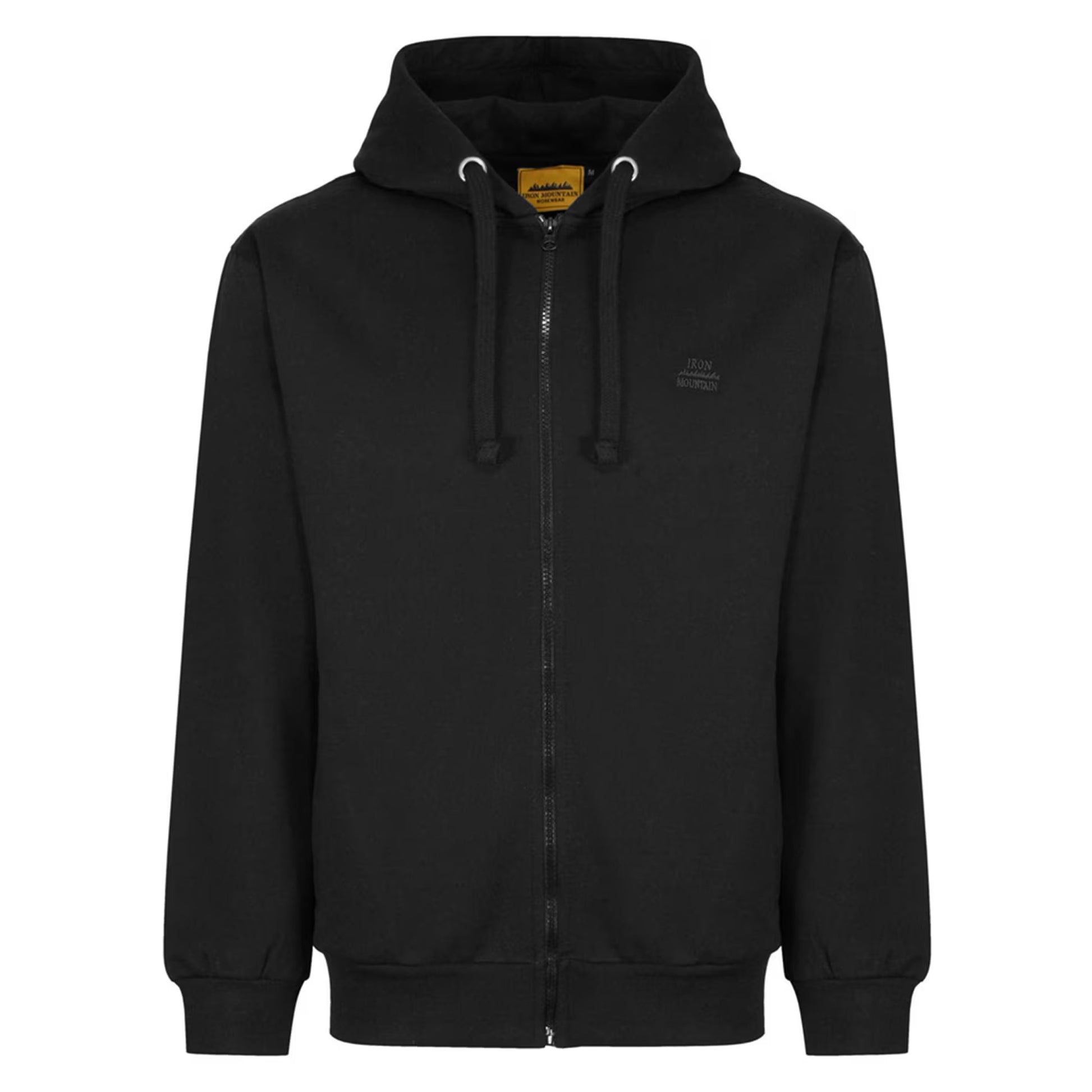 Black - Front - Iron Mountain Mens Hooded Fleece Jacket