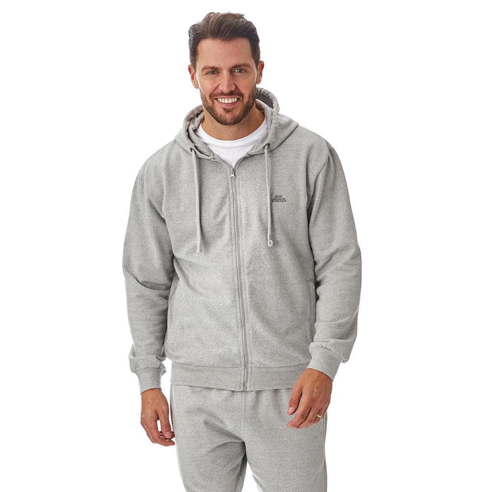 Light Grey - Side - Iron Mountain Mens Hooded Fleece Jacket