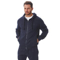 Navy Blue - Side - Iron Mountain Mens Hooded Fleece Jacket