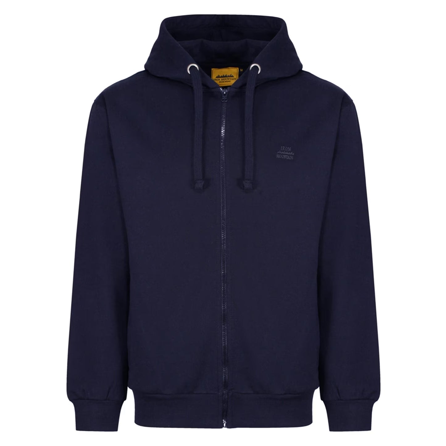 Navy Blue - Front - Iron Mountain Mens Hooded Fleece Jacket
