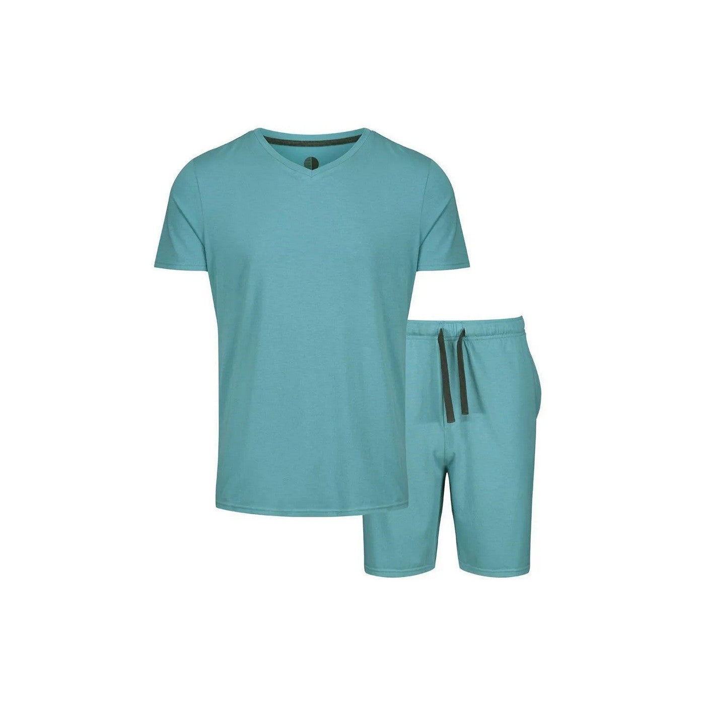 Blue - Front - Light And Shade Mens Classic V Neck Pyjama Set