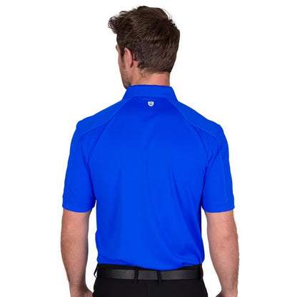 Royal Blue - Back - Island Green Mens Topstitched Golf Polo Shirt