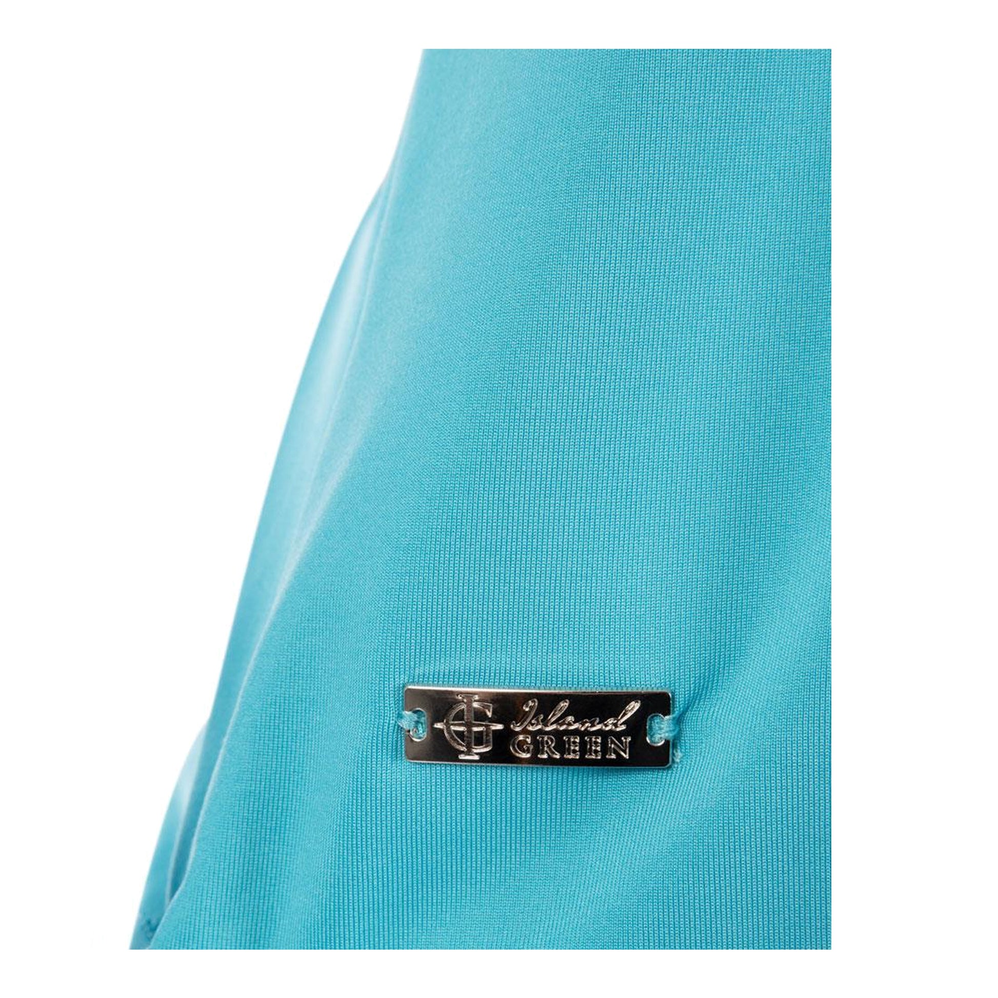 Aqua - Side - Island Green Womens-Ladies Floral Base Layer Top