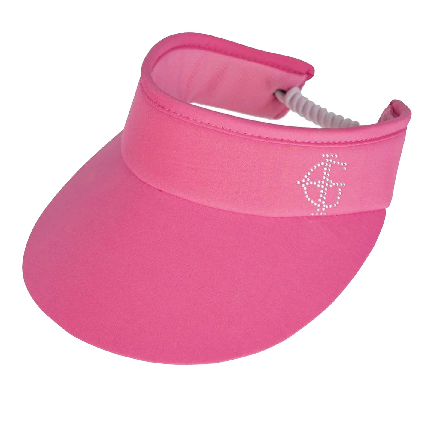 Pink - Front - Island Green Womens-Ladies Diamante Logo Golf Sun Visor