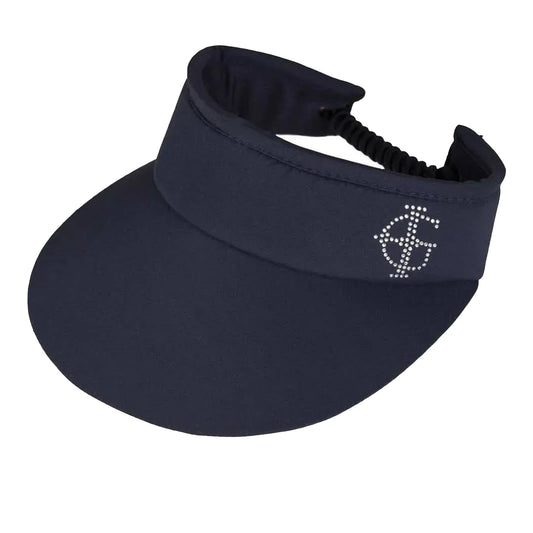 Navy - Front - Island Green Womens-Ladies Diamante Logo Golf Sun Visor